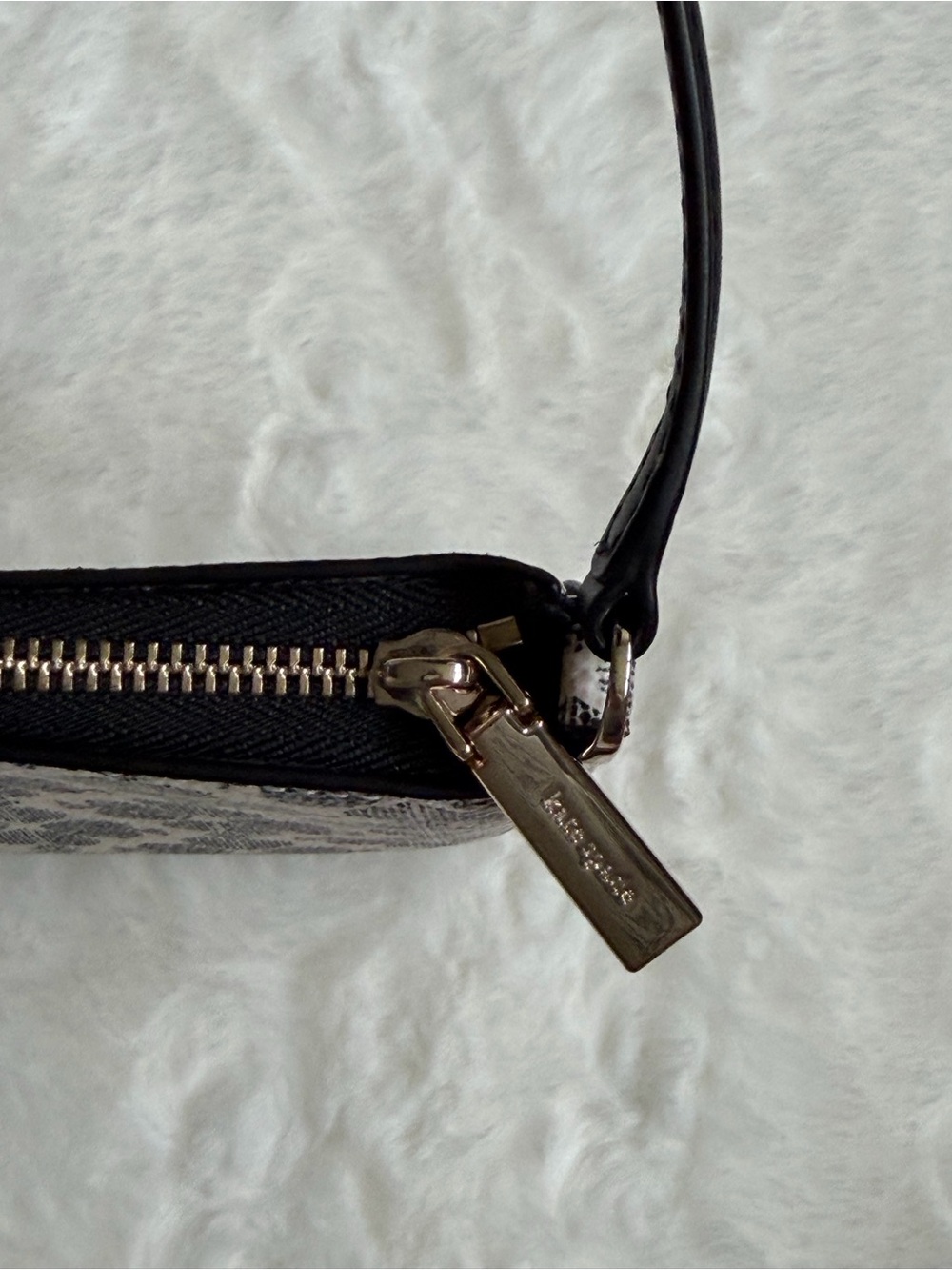 Kate Spade Black and White Floral Jacquard Shoulder Clutch - Picture 6 of 10